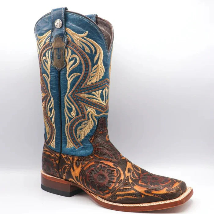 Tanner Mark Men's Jaw Dropper Hand Tooled Square Toe Boots Orix