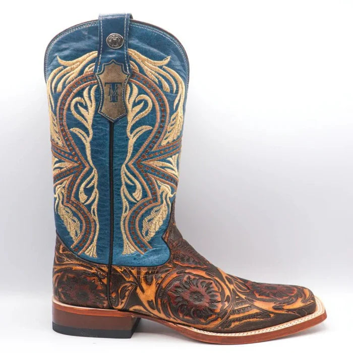 Tanner Mark Men's Jaw Dropper Hand Tooled Square Toe Boots Orix