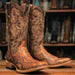 Tanner Mark Men's Medina Genuine Python Square Toe Boots Brandy