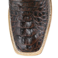 Tanner Mark Men's Print Caiman Hornback Square Toe Boots Brown