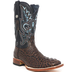 Tanner Mark Men's Print Caiman Hornback Square Toe Boots Matte Brown