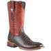 Tanner Mark Men's The Bandit Print Caiman Tail Square Toe Boots Chocolate