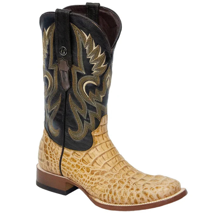 Tanner Mark Men's Vaughn Print Caiman Hornback Square Toe Boots Orix