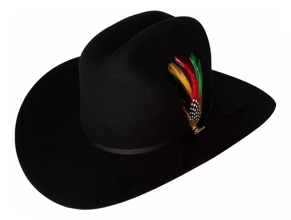 Texana 20X Estilo Sinaloa Color Negro con Plumas