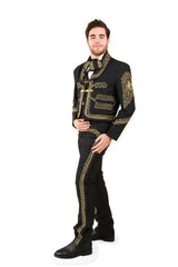 Traje de Charro para Hombre (TODO INCLUIDO) Negro con Oro IMP