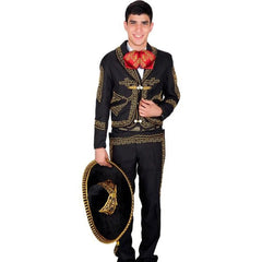 Traje de Charro para Hombre (TODO INCLUIDO) Negro con Oro IMP