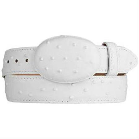 Cinto De Avestruz - Cinto Vaquero White Ostrich Print (Imitation) Western Style Leather Belt